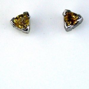 YELLOW SP & DIA EARRING STUDS