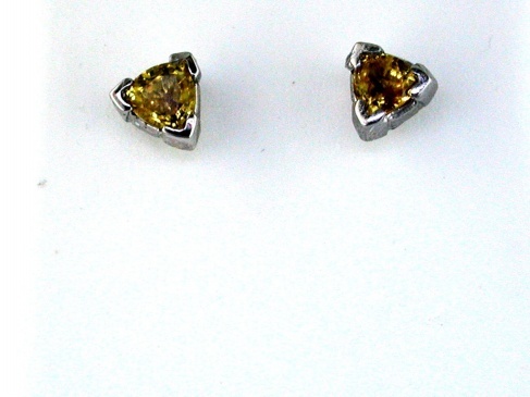 YELLOW SP & DIA EARRING STUDS