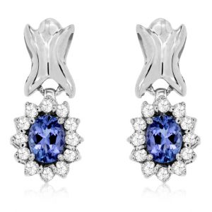 TANZANITE & DIAMOND EARRING