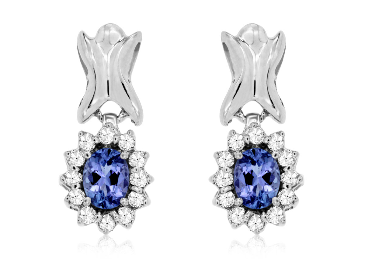 TANZANITE & DIAMOND EARRING