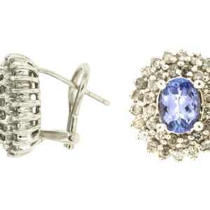 TANZANITE & DIAMOND EARRING