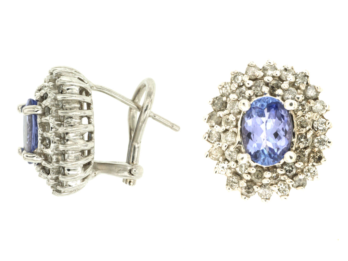 TANZANITE & DIAMOND EARRING