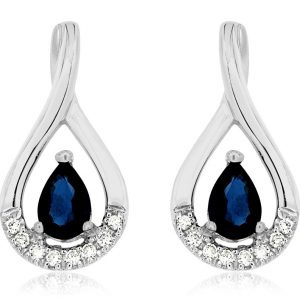 SAPPHIRE & DIAMOND EARRING
