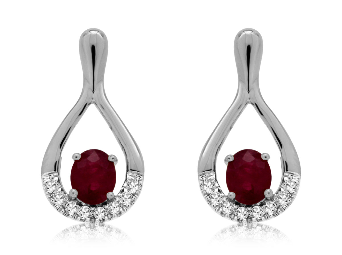 RUBY & DIAMOND EARRING