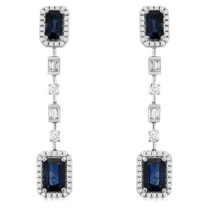 SAPPHIRE & DIAMOND EARRING