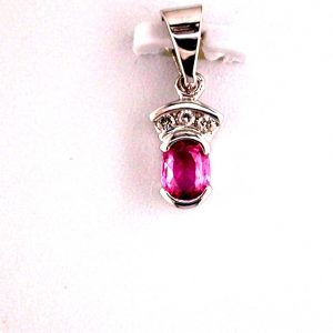 DIAMOND &PINK SAPPHIRE PENDANT
