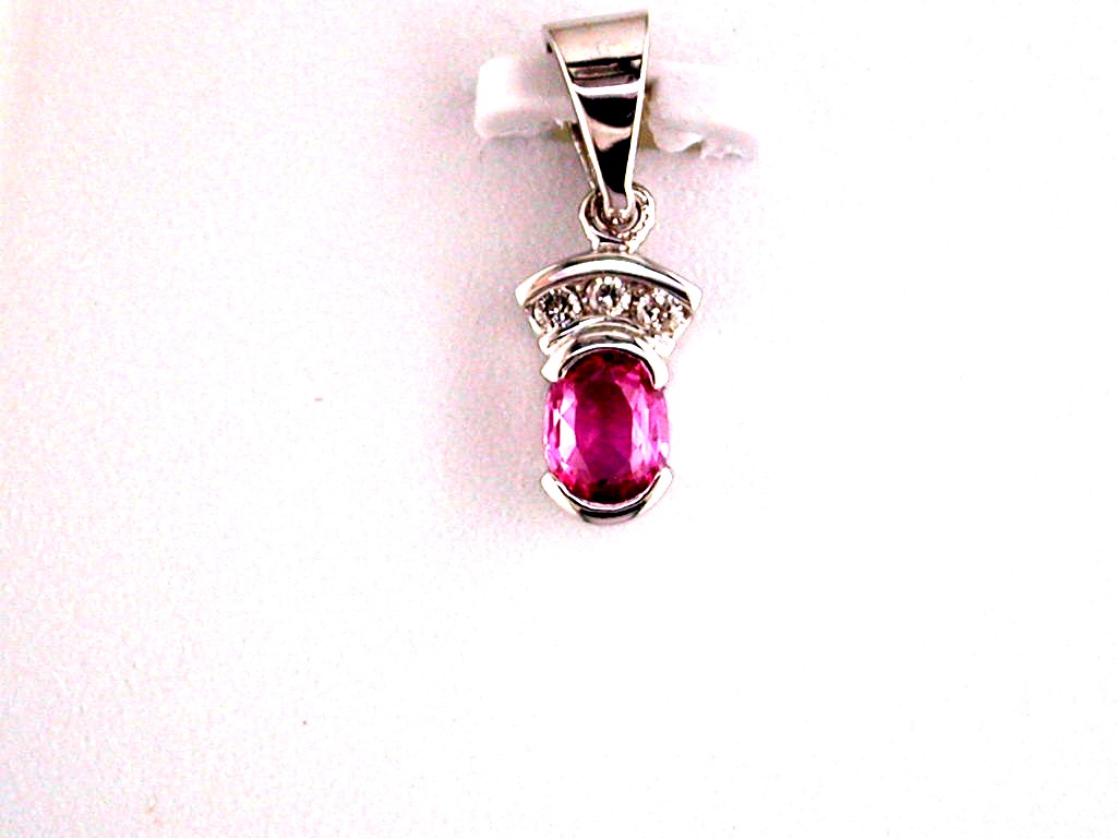 DIAMOND &PINK SAPPHIRE PENDANT