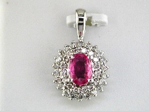 DIAMOND &PINK SAPPHIRE PENDANT