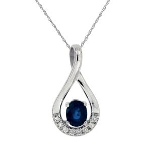 SAPPHIRE & DIAMOND PENDANT