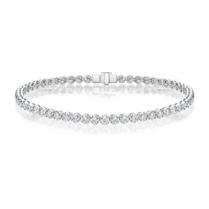 Gold Faceted Line Bracelet 1ctw approx.