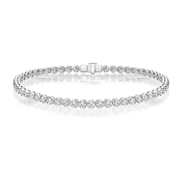 Gold Faceted Line Bracelet 1ctw approx.