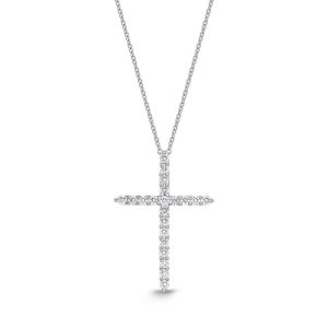 Shared Prong Diamond Cross Pendant .20ctw approx.