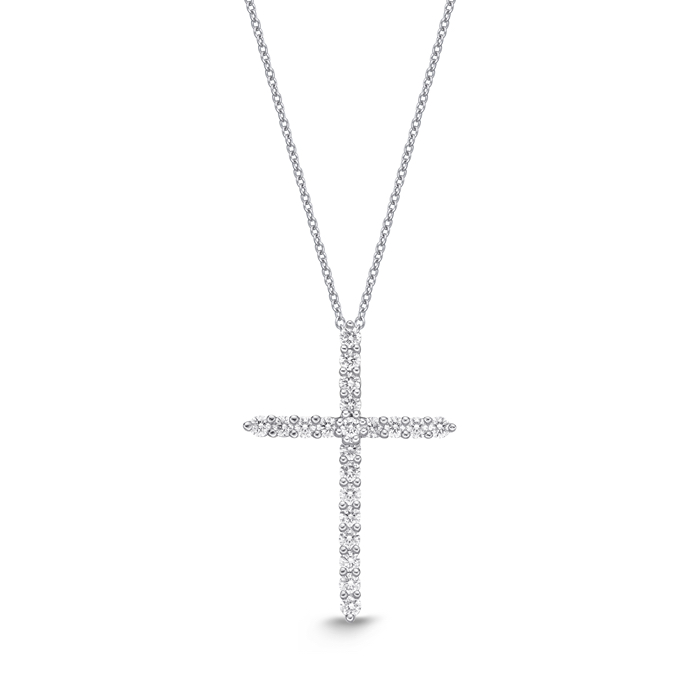 Shared Prong Diamond Cross Pendant .20ctw approx.