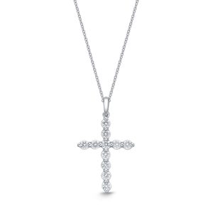Single Prong Diamond Cross Pendant .50ctw approx.