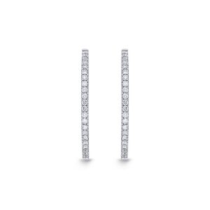 Oval Diamond Hoops .75ctw approx.