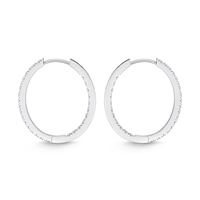 Oval Diamond Hoops .75ctw approx.