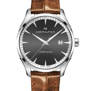 Hamilton JAZZMASTER GTS QTZ 40MM GY BN LTH ST