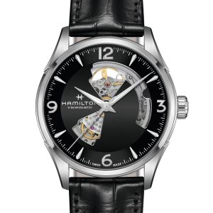 Hamilton JAZZMASTER GTS AUT OPEN HEART BK LTH ST