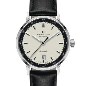 Hamilton INTRAMATIC AUTO 40MM WH BK LTHR