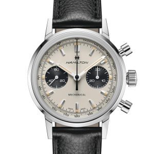 Hamilton iNTRAMATIC CHRONOGRAPH H SIL BK LTHR