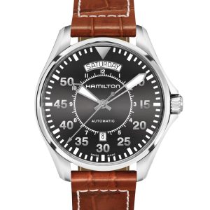 Hamilton KHAKI PILOT AUT DD 42MM GY BN LTH ST