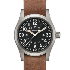 Hamilton KHAKI FIELD MECH 38MM BK BN LTH NATO