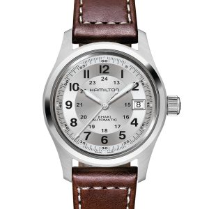 Hamilton KHAKI FIELD AUTO 38MM SLV/BRN LEATHER