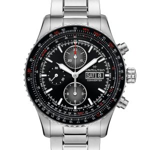 Hamilton KH PILOT CONV 44MM  SS BRC BLK DIA
