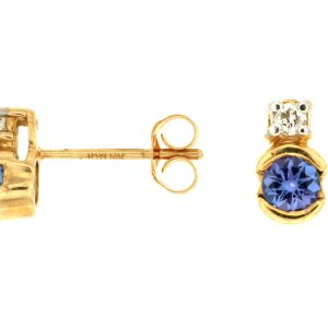 TANZANITE & DIAMOND EARRING