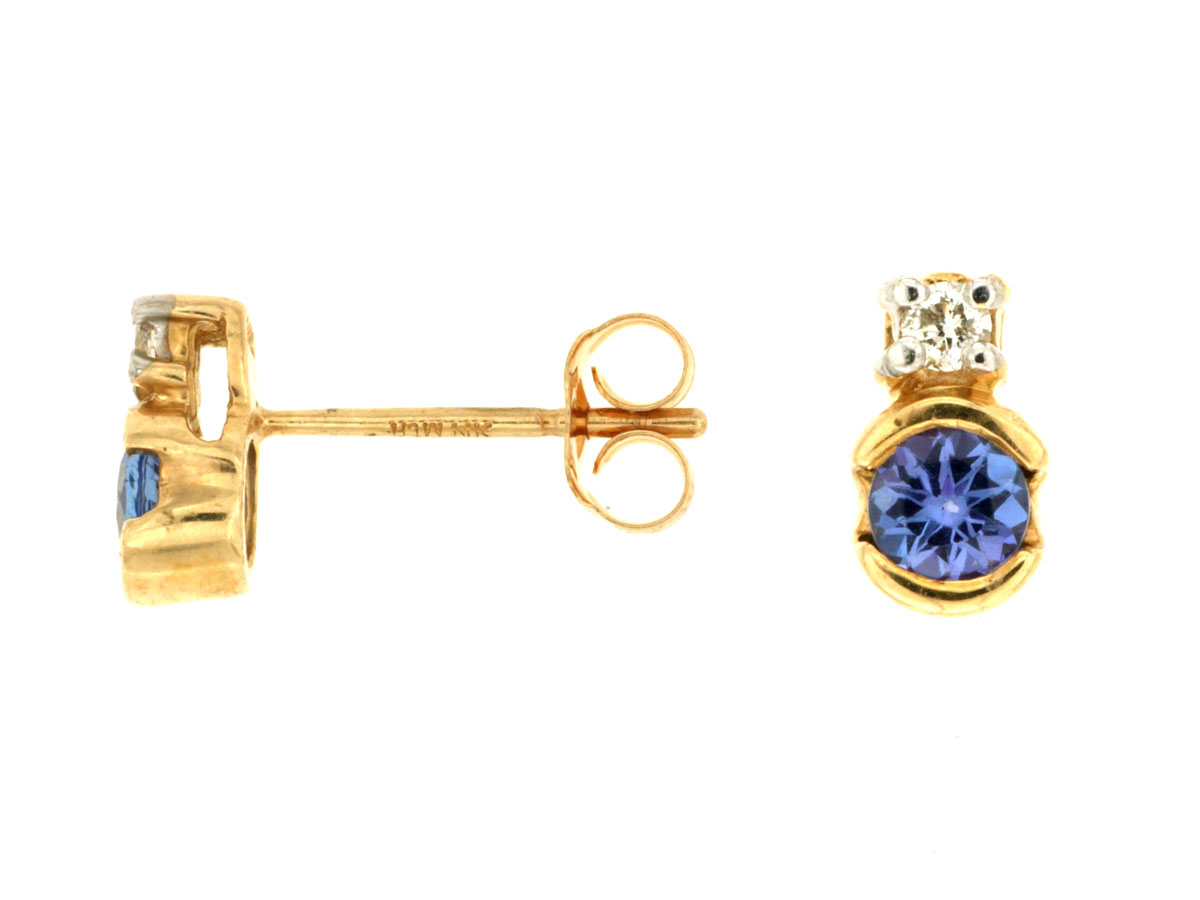 TANZANITE & DIAMOND EARRING