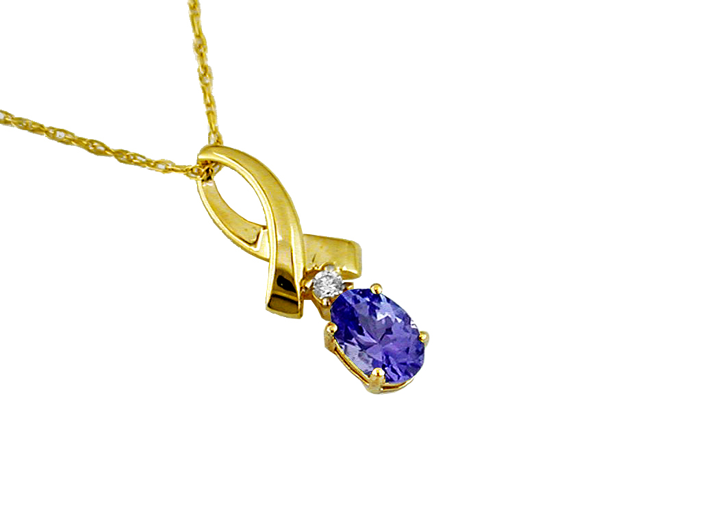 TANZANITE & DIAMOND PENDANT