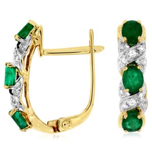 EMERALD & DIAMOND EARRING