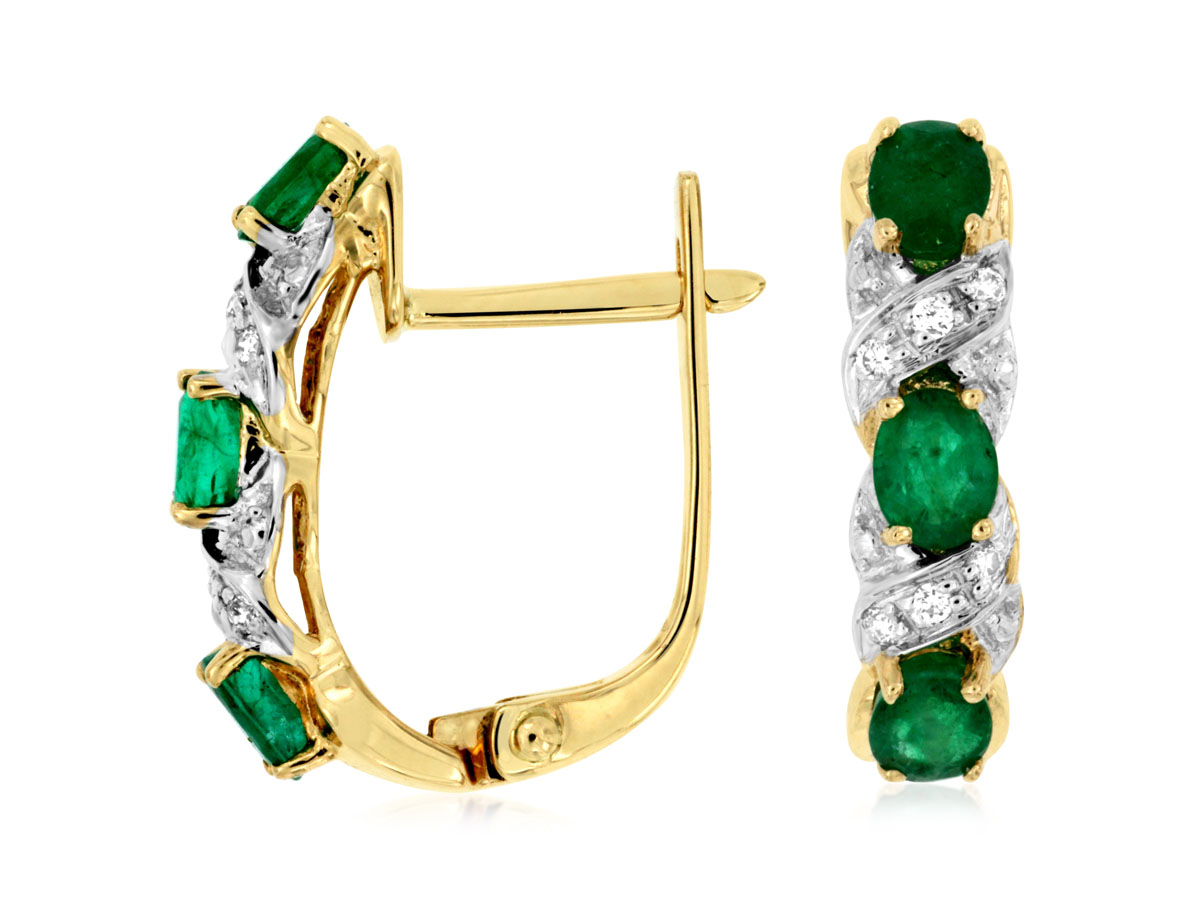 EMERALD & DIAMOND EARRING