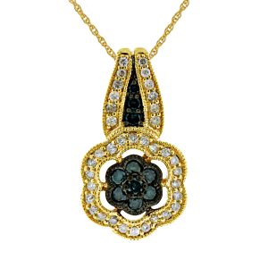 DIAMOND &BLUE DIAMOND PENDANT