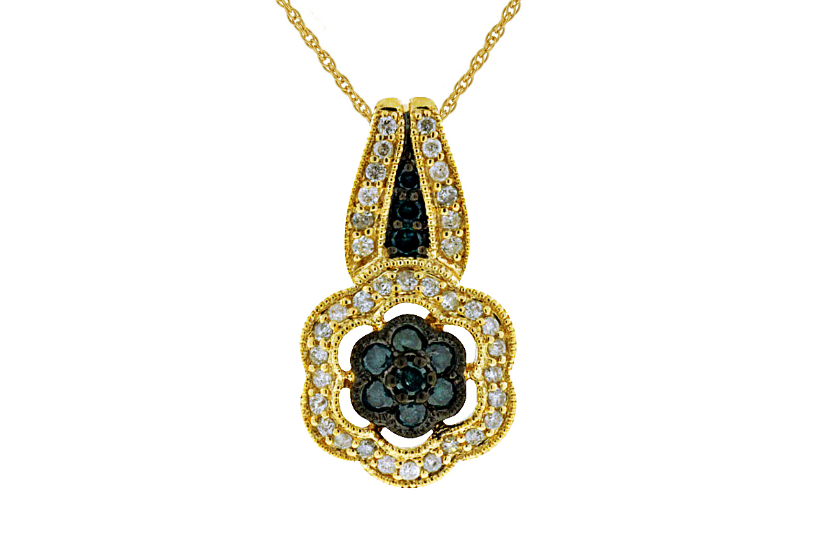 DIAMOND &BLUE DIAMOND PENDANT