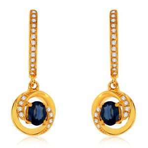 SAPPHIRE & DIAMOND EARRING