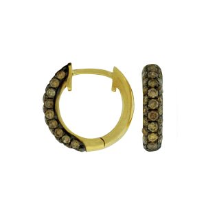 MOCHA DIAMOND HOOPS 12MM