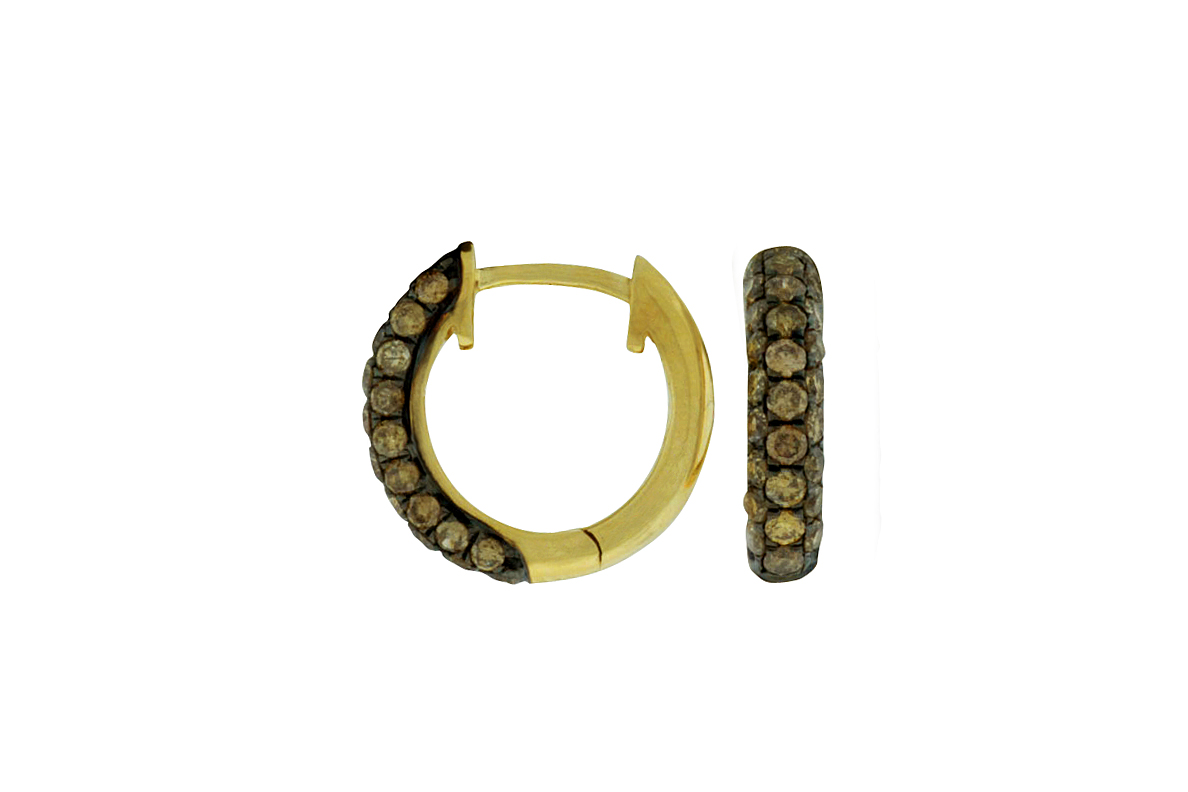 MOCHA DIAMOND HOOPS 12MM