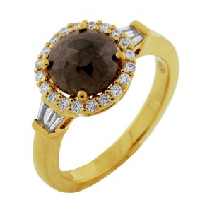 18K MOCHA & WHITE DIAMOND RING