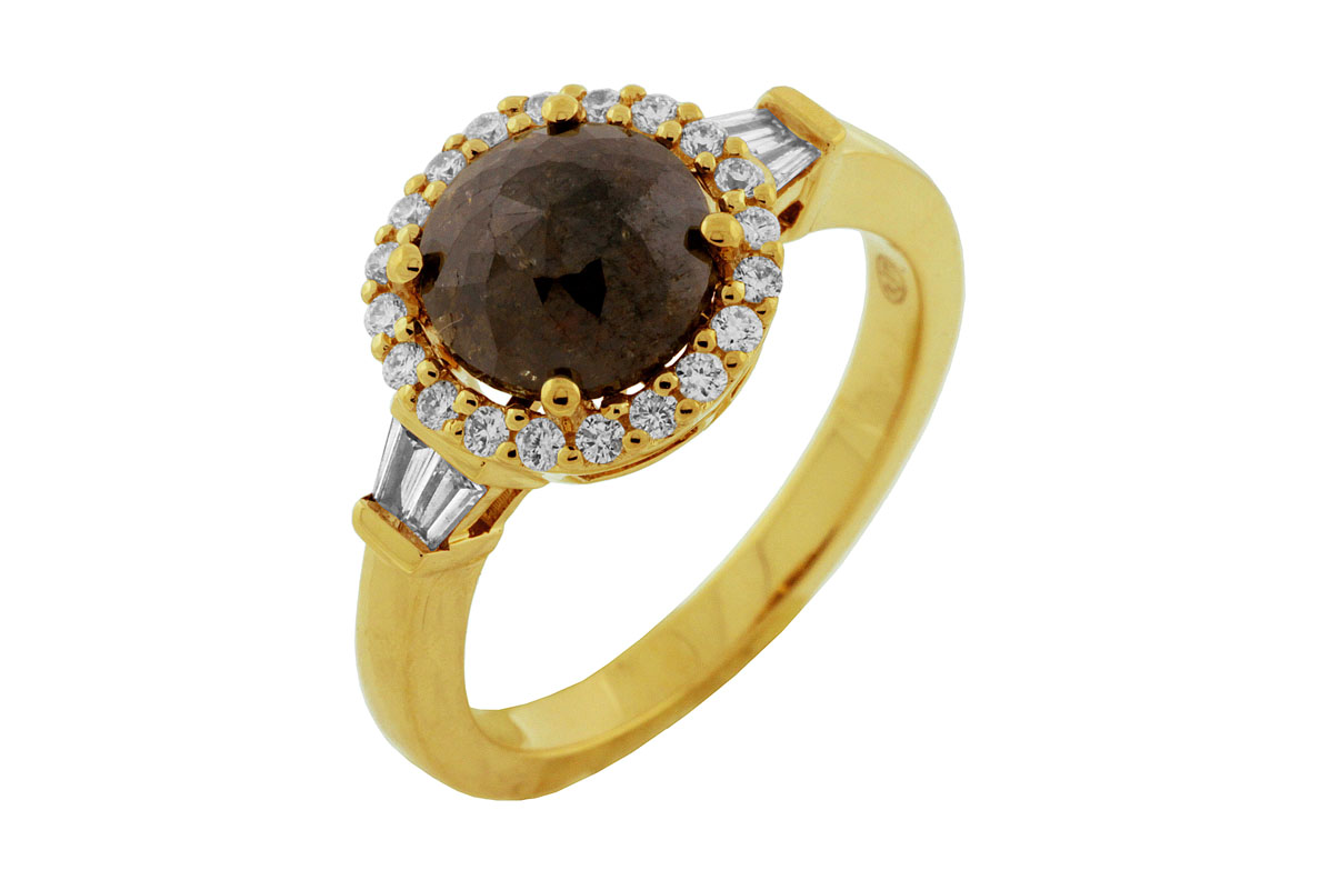 18K MOCHA & WHITE DIAMOND RING