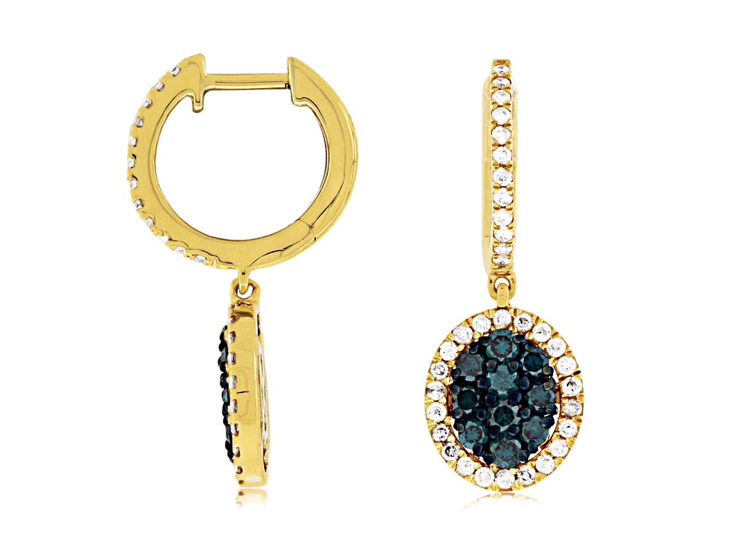 BLUE DIAMOND & DIAMOND EARRING