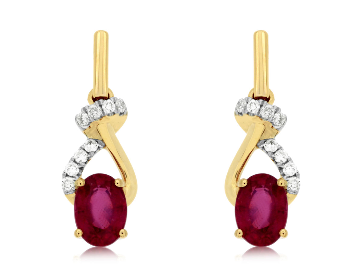 RUBY & DIAMOND EARRING