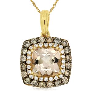 MORGANITE & DIAMOND PENDANT