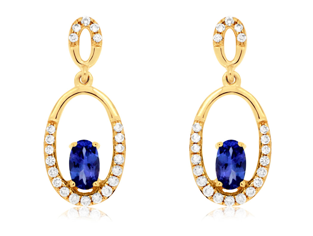TANZANITE & DIAMOND EARRING