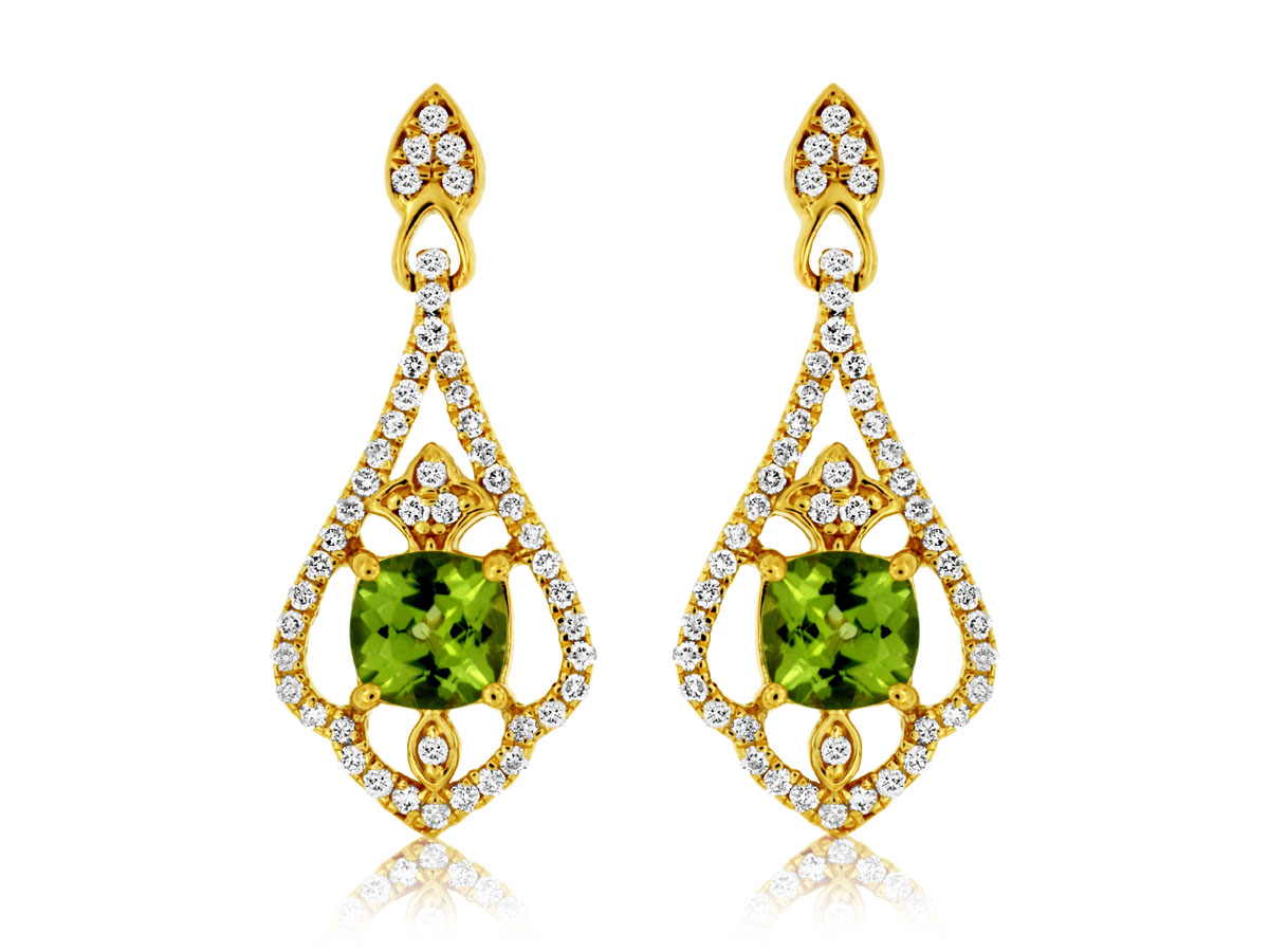 PERIDOT & DIAMOND EARRING
