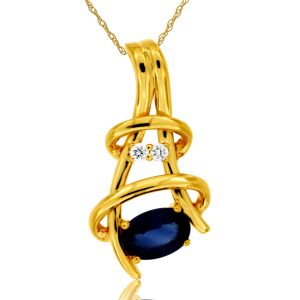 SAPPHIRE & DIAMOND PENDANT