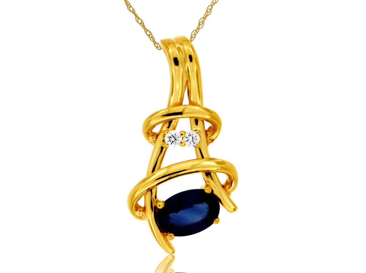 SAPPHIRE & DIAMOND PENDANT