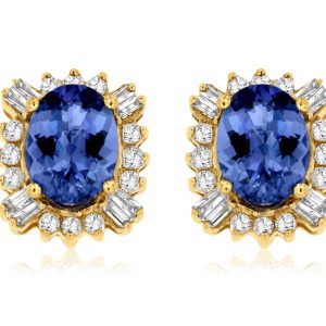 TANZANITE & DIAMOND EARRING