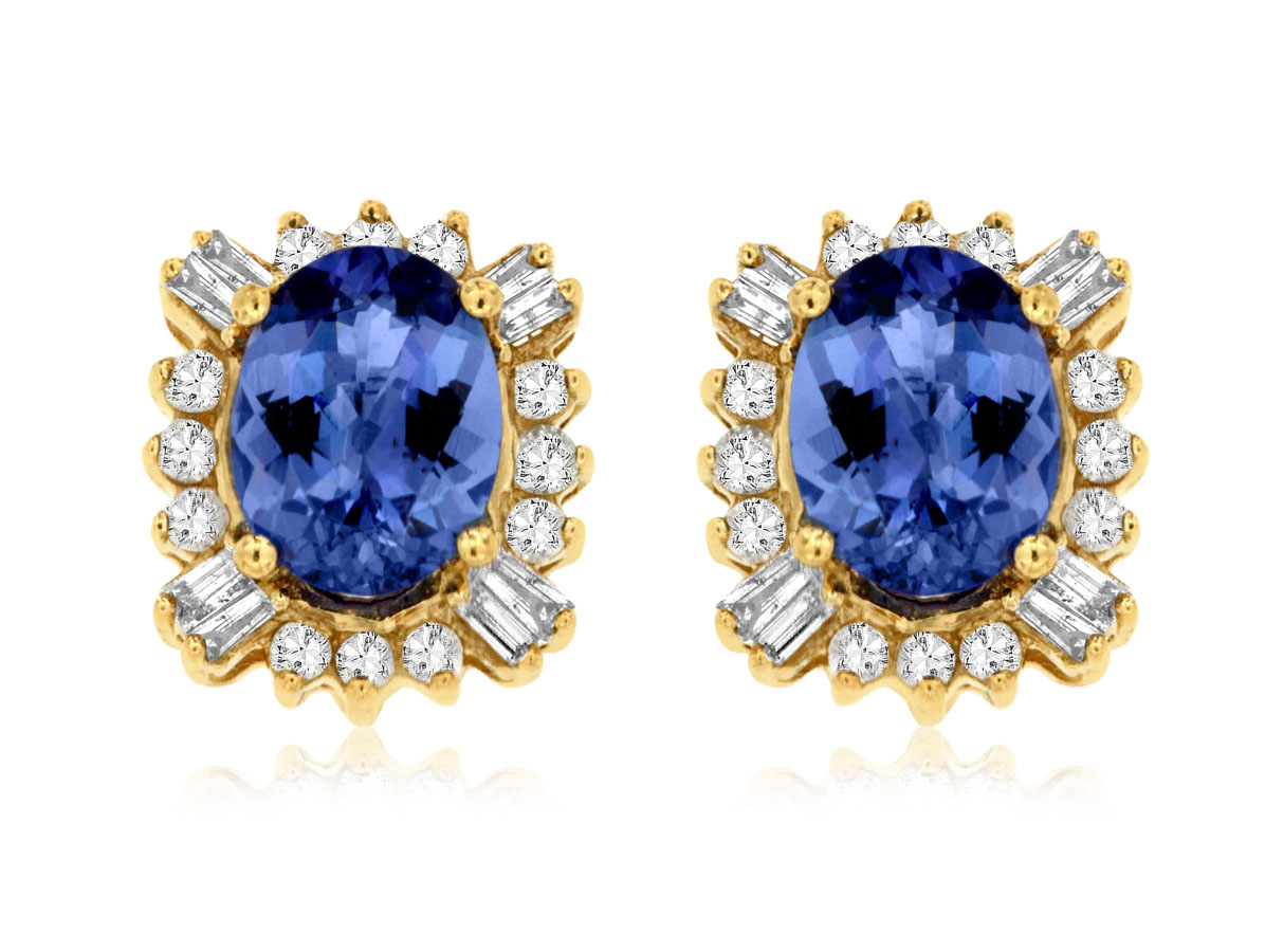 TANZANITE & DIAMOND EARRING