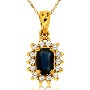 SAPPHIRE & DIAMOND PENDANT